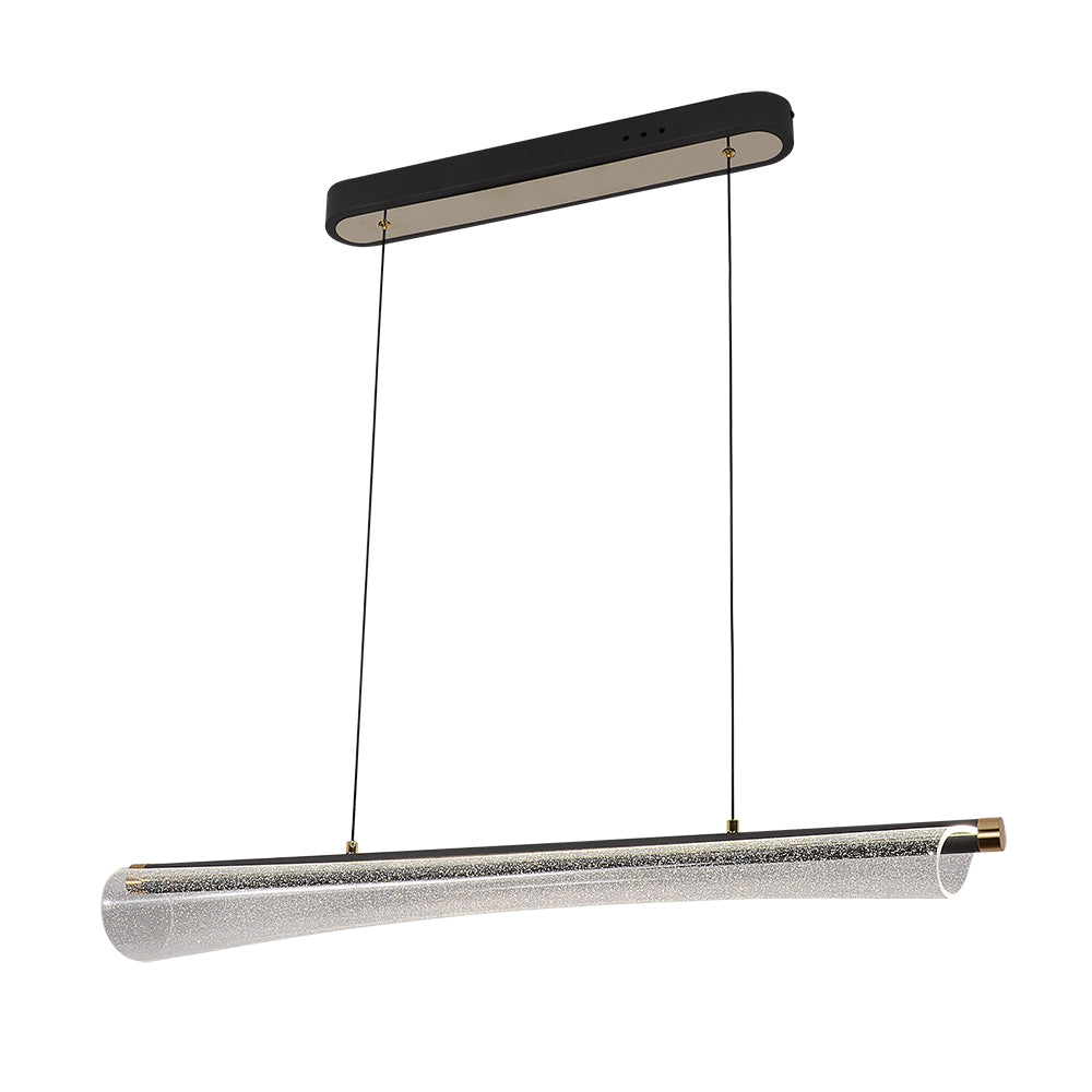Eurolux Flare 30W Integrated LED Linear Pendant Light (Black & Gold, 3000K) – P1365