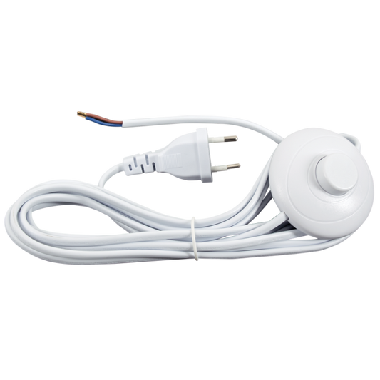 Bright Star PART192 WHITE 3.5M CABLE WITH FOOT SWITCH & 2 PRONG PLUG