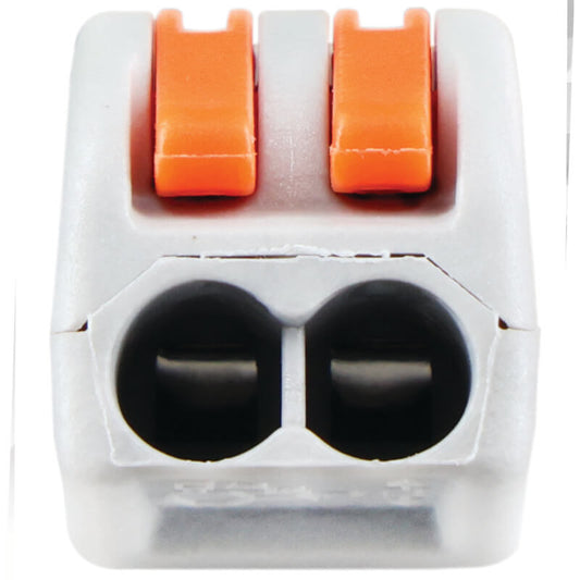 Major Tech 2-Pole Splicing Connector Block | 32A | 450V | Lever-Action Terminal