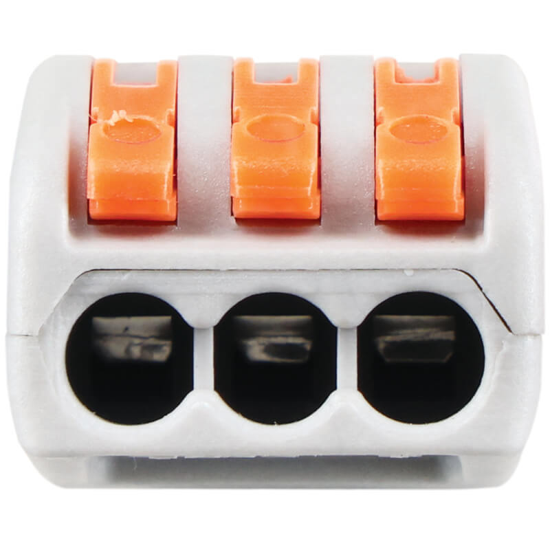 Major Tech 3-Pole Splicing Connector Block | 32A | 450V | Screwless Lever-Action Terminal