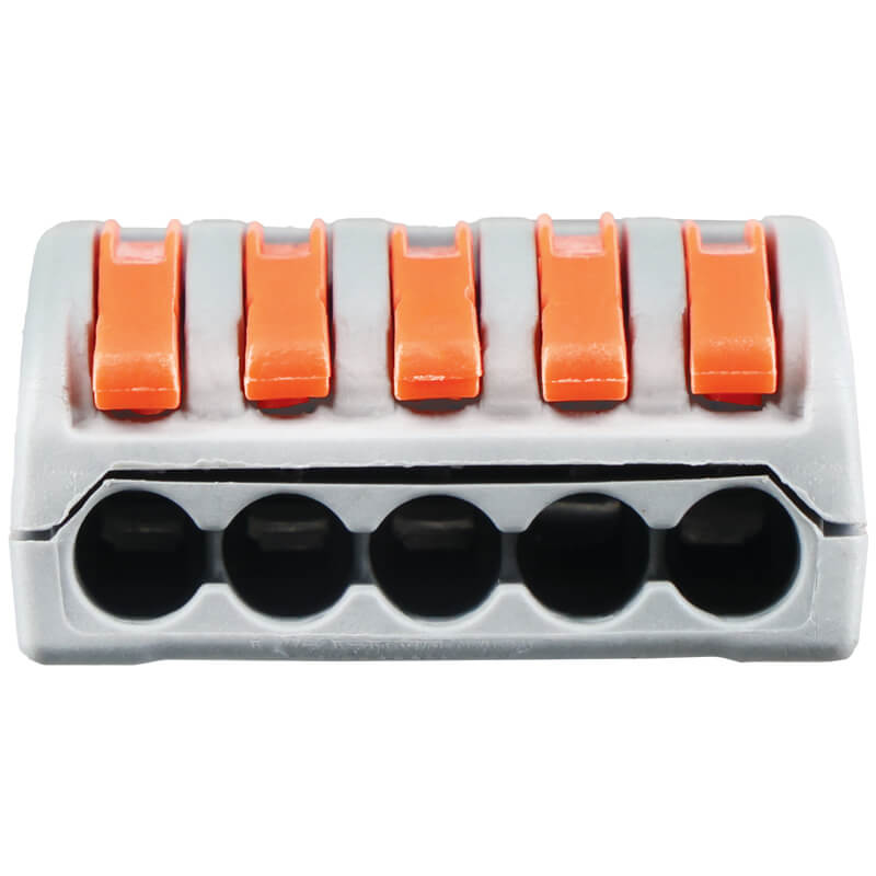 Major Tech 5-Pole Splicing Connector Block | 32A | 450V | Screwless Lever-Action Terminal