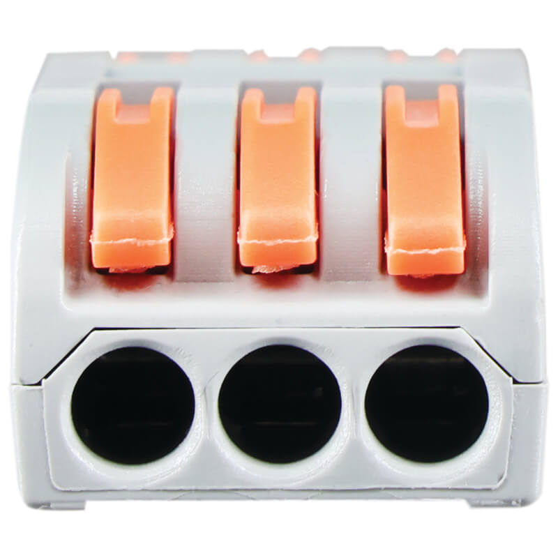 Major Tech 3-Pole Inline Interjoining Terminal Block | 32A | 450V | Screwless Connector