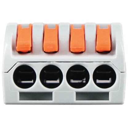 Major Tech 4-Pole Inline Interjoining Terminal Block | 32A | 450V | Screwless Connector