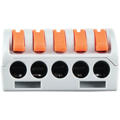 Major Tech 5-Pole Inline Interjoining Terminal Block | 32A | 450V | Screwless Connector