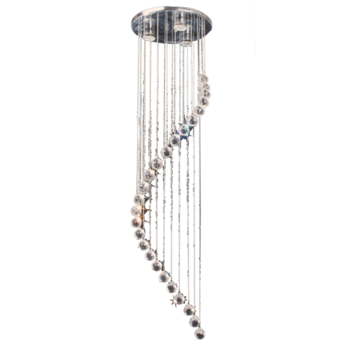 Bright Star PEN032/3 SATIN CHR WITH CRYSTAL PENDANT 3X50W GU10