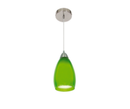 Bright Star PEN044 GREEN SAT/CHR PENDANT WH INNER GREEN OUTER GLS 1X60W SES
