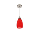 Bright Star PEN044 RED SAT/CHR PENDANT WH INNER RED OUTER GLS 1X60W SES