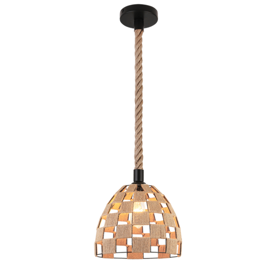 Bright Star PEN144 Industrial Hemp Rope & Metal Pendant Light