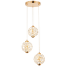 PEN257 Bright Star GOLD 3X7W LED 3000K CRYSTAL PENDANT
