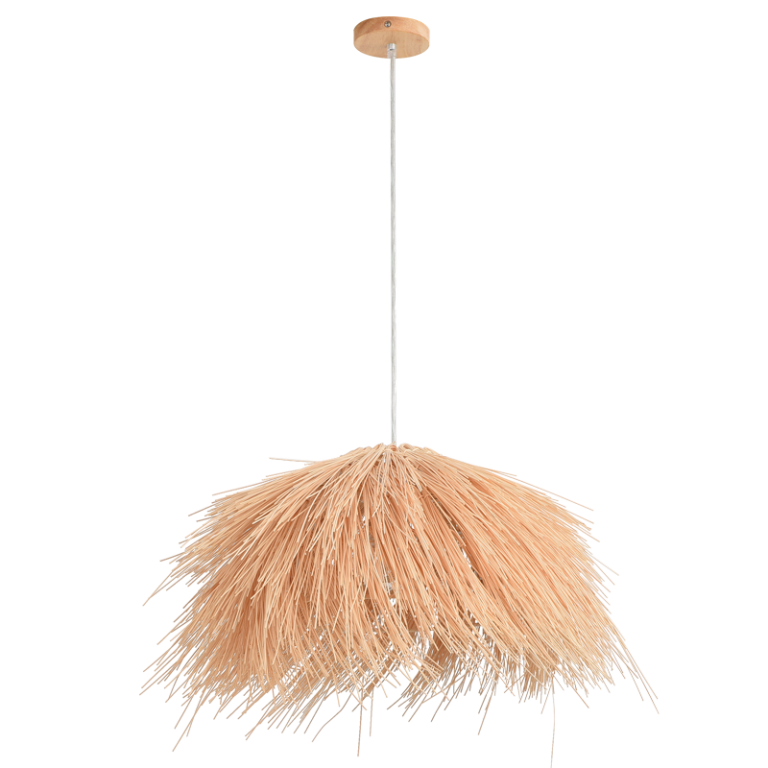 PEN258 Bright Star RATTAN 1X60W ES NATURAL PENDANT