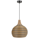 PEN299 Bright Star BK/RATTAN METAL & RATTAN PENDANT 1X60W ES