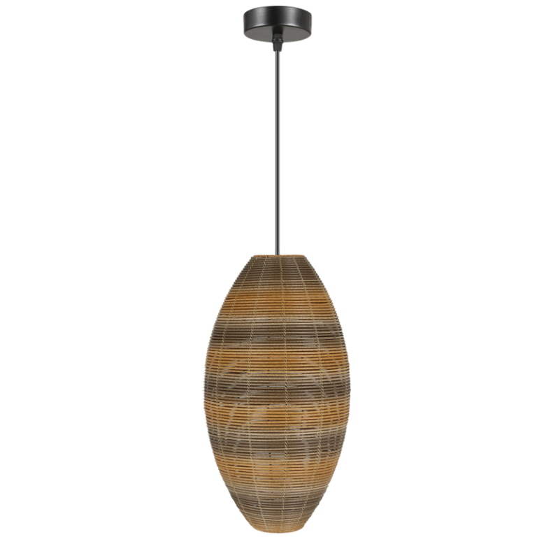 PEN300 Bright Star BK/RATTAN METAL & RATTAN PENDANT 1X60W ES