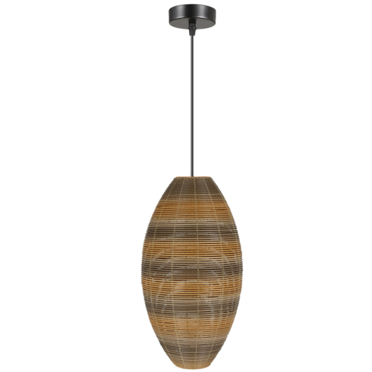 PEN300 Bright Star BK/RATTAN METAL & RATTAN PENDANT 1X60W ES