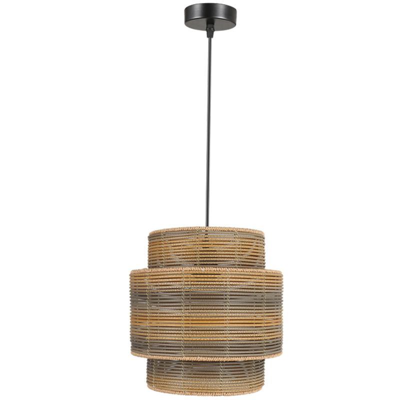 PEN301 Bright Star BK/RATTAN METAL & RATTAN PENDANT 1X60W ES