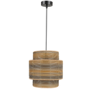 PEN301 Bright Star BK/RATTAN METAL & RATTAN PENDANT 1X60W ES