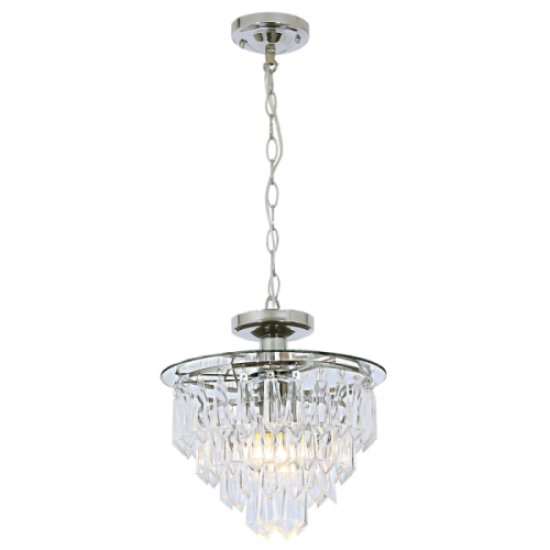 PEN334/1 Bright Star SUSPENDED OR FLUSH MOUNT P/CHR +ACR CRYSTAL 1X60W