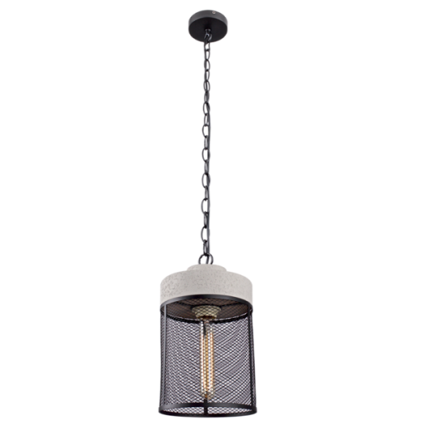 PEN350 Bright Star STONE CEMENT & METAL CAGE PENDANT 1X60W ES