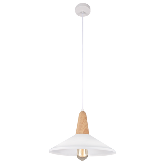 PEN371 Bright Star WHITE METAL+WOOD PENDANT 1X60W ES