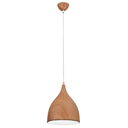 PEN388 Bright Star WOOD METAL PENDANT WOODEN GRAIN PATTERN 1X60W ES