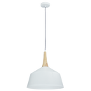 PEN393/1 Bright Star WHITE METAL AND WOOD PENDANT 1X60W ES