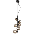 PEN470/6 Bright Star MATT BK METAL PENDANT WITH SMOKE GLASS 6X40W G9 6007226079852 23