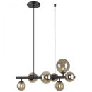 PEN471/7 Bright Star MATT BK METAL PENDANT WITH SMOKE ROUND GLASS 7X40W G9 6007226079869 50
