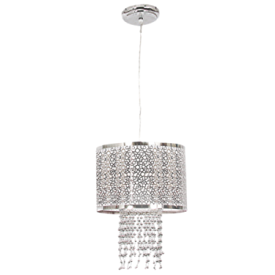 PEN486/1 Bright Star CHROME POLISHED CHR PENDANT SILVER BEADS 1X14W ES LED 6007226053562 113