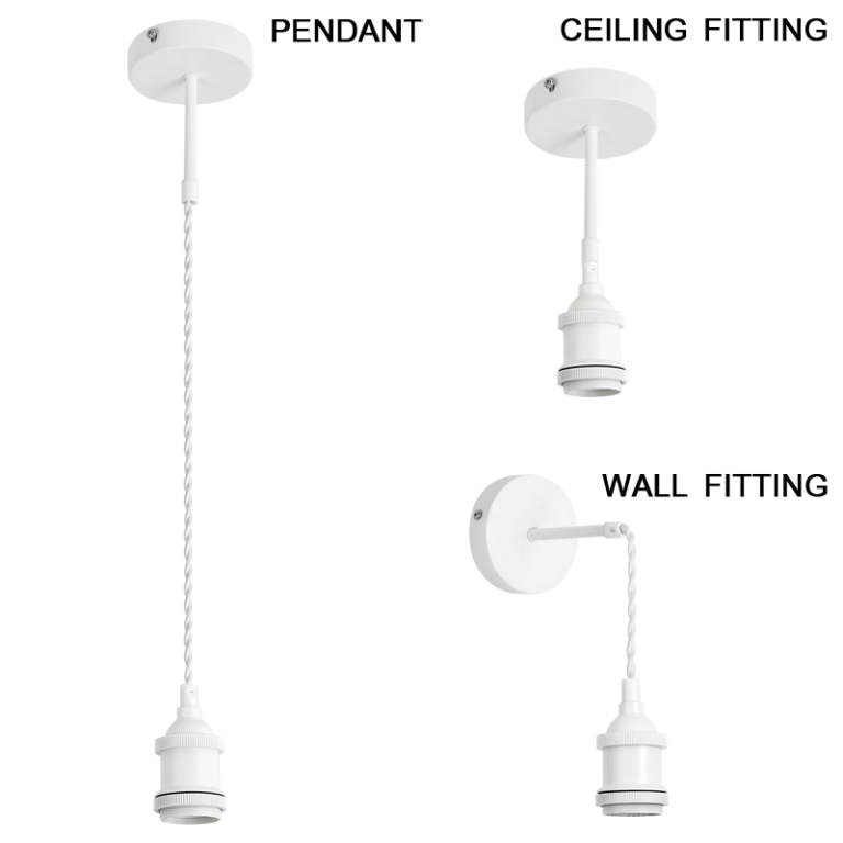 PEN501 Bright Star MATT WH 3 IN 1 DIY WHITE PENDANT 1X60W ES 6007226078831 1