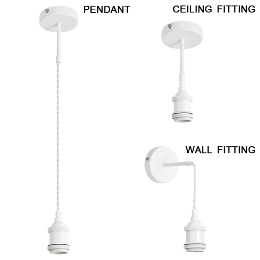 PEN501 Bright Star MATT WH 3 IN 1 DIY WHITE PENDANT 1X60W ES 6007226078831 1