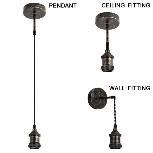 PEN502 Bright Star ANT BRASS 3 IN 1 DIY ANT BRASS PENDANT 1X60W ES 6007226078848 205
