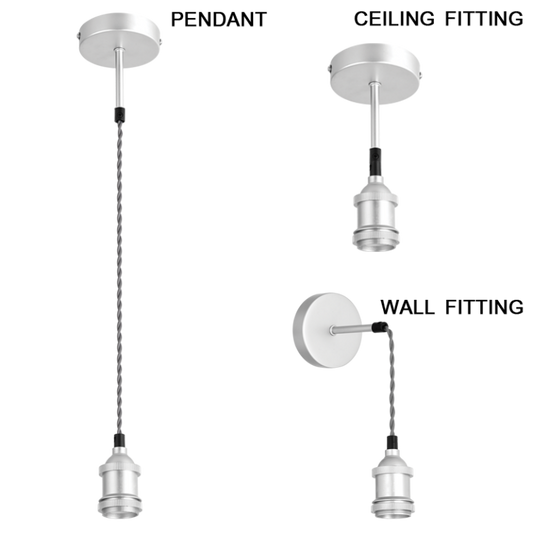 PEN503 Bright Star SATIN CHROME 3 IN 1 DIY SAT/CHR PENDANT 1X60W ES6007226078855 290