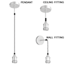 PEN503 Bright Star SATIN CHROME 3 IN 1 DIY SAT/CHR PENDANT 1X60W ES6007226078855 290