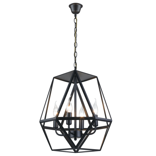 PEN528/4 Bright Star BLACK 4 LT METAL PENDANT 4X60W SES 430MM6007226058864 2