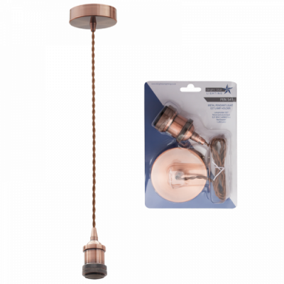 PEN541 Bright Star RED BRONZE BLISTER PACK RED BRONZE CORD PENDANT 1X60W ES 6007226059830 1