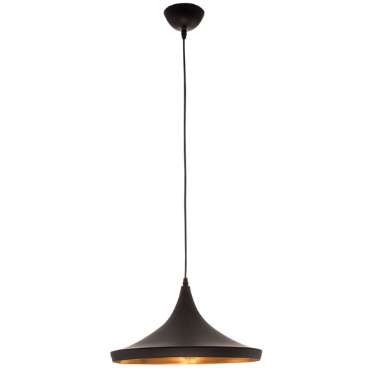PEN545 Bright Star BK/GD METAL PENDANT WITH GOLD INNER 1X40W ES