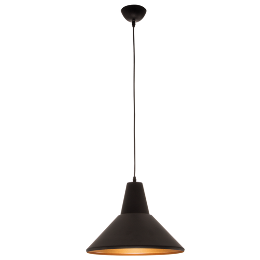 PEN548 Bright Star BK/GD METAL PENDANT WITH GOLD INNER 1X40W ES