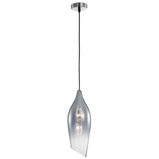 PEN554/1 Bright Star SMOKE SATIN NICKEL PENDANT SMOKE GLASS 1X60W ES