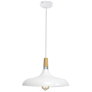 PEN555 Bright Star WHITE METAL AND WOOD PENDANT 1X40W ES 330MM