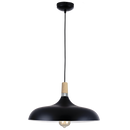 PEN556 Bright Star BLACK METAL AND WOOD PENDANT 1X40W ES 330MM