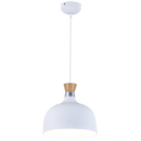 PEN560 Bright Star WHITE METAL AND WOOD PENDANT 1X60W ES 220MM