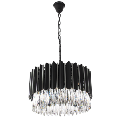PEN562 Bright Star CHROME METAL AND CRYSTAL PENDANT 8X40W SES 480MM