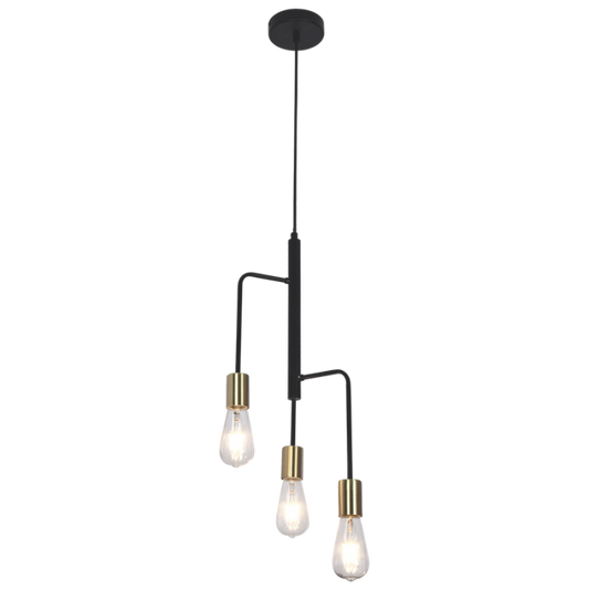 PEN563/3 Bright Star BLACK BLACK META PENDANT 3X60W ES 800MM CORD