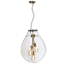 PEN571/2 Bright Star GLASS METAL BRASS PENDANT WITH CLEAR GLASS 3X60W ES