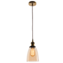 PEN577 Bright Star ANTIQUE METALPENDANT AMBER GLASS BROWN CABLE 1X60W ES