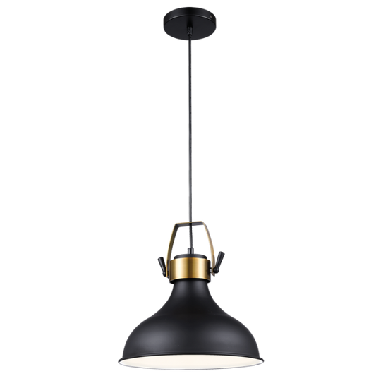 PEN591 Bright Star BLACK BLACK METAL PENDANT 1X60W ES 300MM