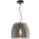 PEN599 Bright Star SMOKE METAL PENDANT SMOKE GLASS 1X60W ES 300MM