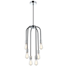PEN621/6 Bright Star CHR/BLACK POLISHED CHR & BLACK PENDANT 6X60W ES