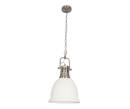 PEN640/1 Bright Star WHITE SAT/CHR METAL PENDANT WITH SAND WHITE COVER 1X60W