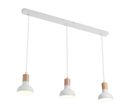 PEN646/3 Bright Star WHITE WHITE METAL & WOOD PENDANT ADJ CORDS 3X40W SES