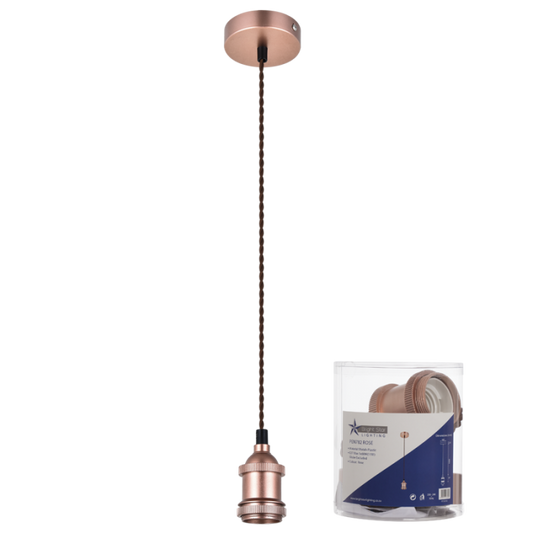 PEN782 Bright Star ROSE ROSE GOLD/ BROWN TWIST CABLE 1X60W ES